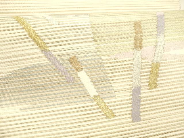 平和屋着物＊夏物 絽綴れ 八寸名古屋帯 抽象文様 金銀糸 正絹 逸品 DAAY8423cm