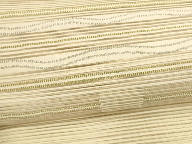 平和屋着物＊夏物 絽綴れ 八寸名古屋帯 横段文 金銀糸 正絹 逸品 DAAY8426cm