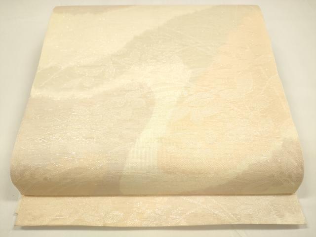 平和屋着物＊夏物 六通柄袋帯 草花文 銀糸 正絹 逸品 DAAY8427cm