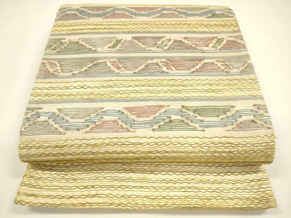 平和屋着物＊夏物 太鼓柄袋帯 抽象文様 正絹 逸品 DAAY8428cm