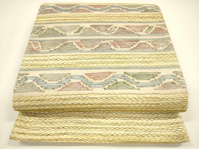 平和屋着物＊夏物 太鼓柄袋帯 抽象文様 正絹 逸品 DAAY8428cm