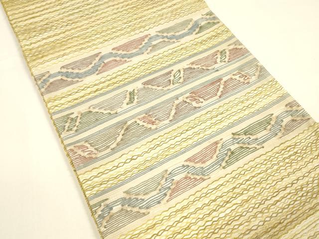 平和屋着物＊夏物 太鼓柄袋帯 抽象文様 正絹 逸品 DAAY8428cm