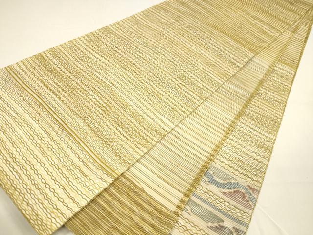 平和屋着物＊夏物 太鼓柄袋帯 抽象文様 正絹 逸品 DAAY8428cm