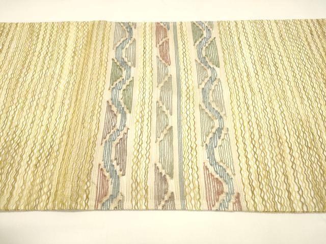 平和屋着物＊夏物 太鼓柄袋帯 抽象文様 正絹 逸品 DAAY8428cm