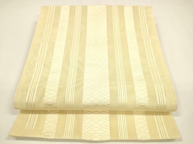 平和屋着物＊夏物 本場筑前博多織 八寸名古屋帯 紗献上 蜂蜜色 正絹 逸品 DAAY8431cm
