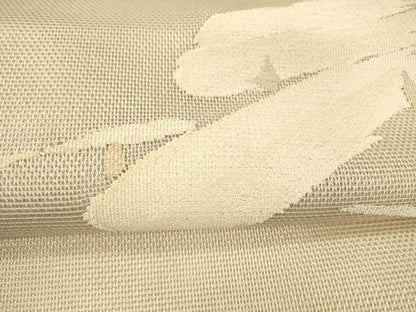 平和屋着物＊夏物 八寸名古屋帯 抽象文様 銀糸 正絹 逸品 DAAY8432cm