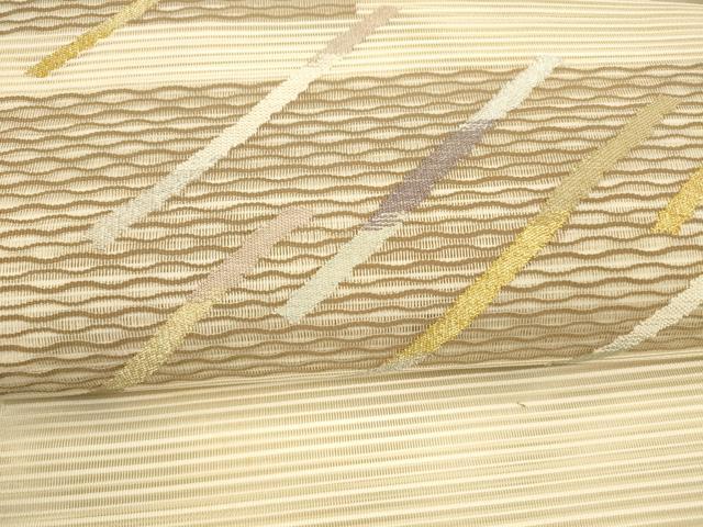 平和屋着物＊夏物 絽綴れ 八寸名古屋帯 抽象文様 金銀糸 正絹 逸品 DAAY8436cm
