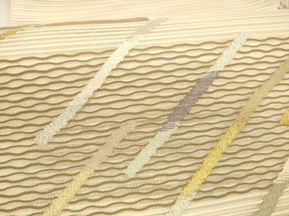平和屋着物＊夏物 絽綴れ 八寸名古屋帯 抽象文様 金銀糸 正絹 逸品 DAAY8436cm