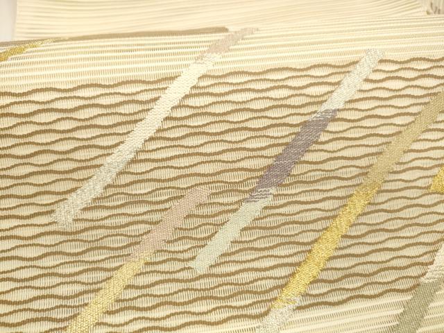 平和屋着物＊夏物 絽綴れ 八寸名古屋帯 抽象文様 金銀糸 正絹 逸品 DAAY8436cm