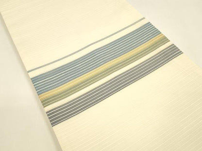 平和屋着物＊夏物 太鼓柄袋帯 横段文 銀糸 ますいわ屋扱い 正絹 逸品 DAAY8437cm