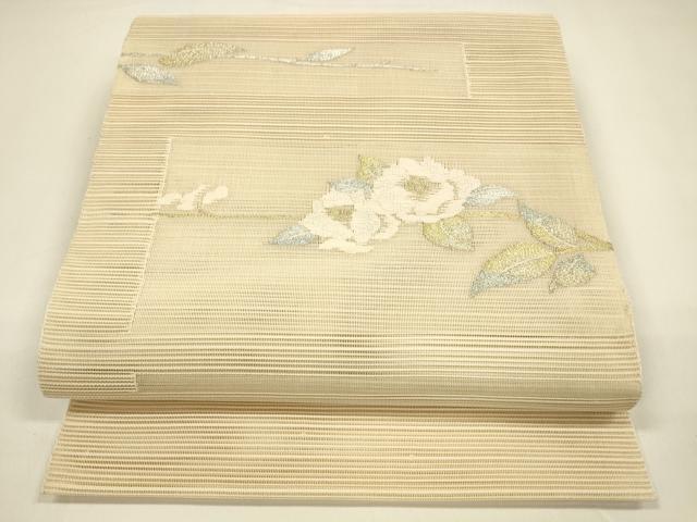 平和屋着物＊夏物 絽綴れ 八寸名古屋帯 枝花文 金銀糸 正絹 逸品 DAAY8440cm