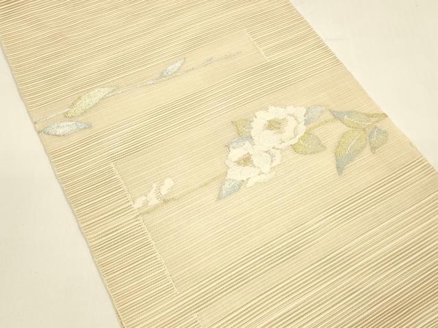 平和屋着物＊夏物 絽綴れ 八寸名古屋帯 枝花文 金銀糸