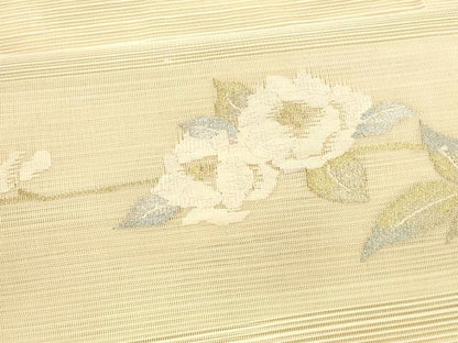 平和屋着物＊夏物 絽綴れ 八寸名古屋帯 枝花文 金銀糸 正絹 逸品 DAAY8440cm