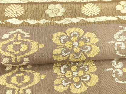 平和屋着物＊夏物 六通柄袋帯 唐織 横段花文 金銀糸 正絹 逸品 DAAY8443cm