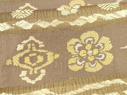 平和屋着物＊夏物 六通柄袋帯 唐織 横段花文 金銀糸 正絹 逸品 DAAY8443cm