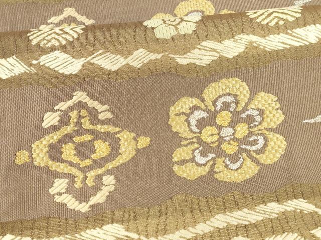 平和屋着物＊夏物 六通柄袋帯 唐織 横段花文 金銀糸 正絹 逸品 DAAY8443cm