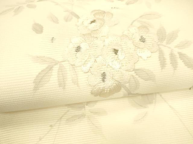 平和屋着物＊夏物 九寸名古屋帯 作家物 手描き 刺繍 枝花文 金銀糸 正絹 逸品 DAAY8444cm