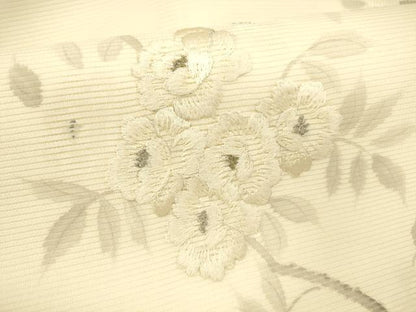 平和屋着物＊夏物 九寸名古屋帯 作家物 手描き 刺繍 枝花文 金銀糸 正絹 逸品 DAAY8444cm