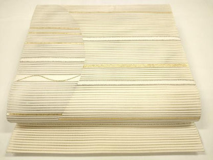 平和屋着物＊夏物 絽綴れ 八寸名古屋帯 横段文 金銀糸 正絹 逸品 DAAY8446cm