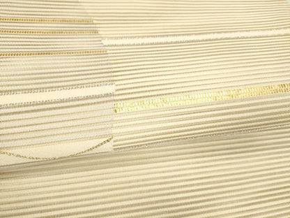 平和屋着物＊夏物 絽綴れ 八寸名古屋帯 横段文 金銀糸 正絹 逸品 DAAY8446cm