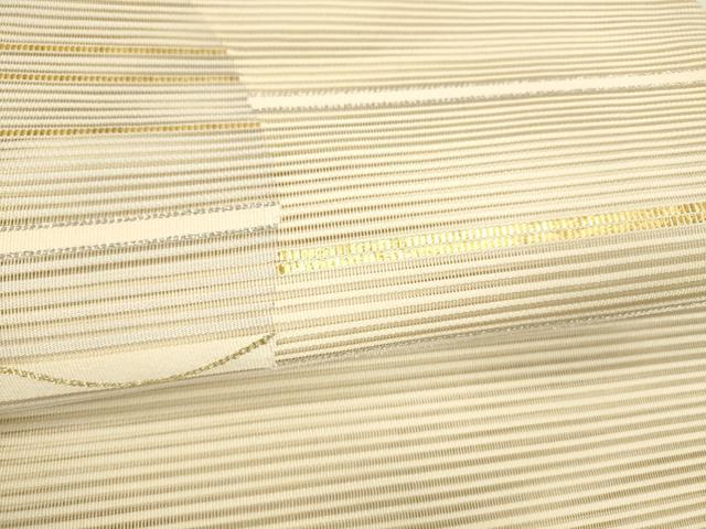 平和屋着物＊夏物 絽綴れ 八寸名古屋帯 横段文 金銀糸 正絹 逸品 DAAY8446cm