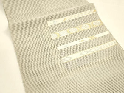 平和屋着物＊夏物 絽綴れ 八寸名古屋帯 抽象文様 金銀糸 正絹 逸品 DAAY8448cm