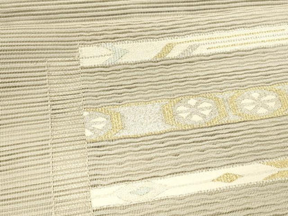 平和屋着物＊夏物 絽綴れ 八寸名古屋帯 抽象文様 金銀糸 正絹 逸品 DAAY8448cm