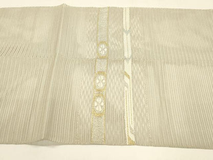 平和屋着物＊夏物 絽綴れ 八寸名古屋帯 抽象文様 金銀糸 正絹 逸品 DAAY8448cm