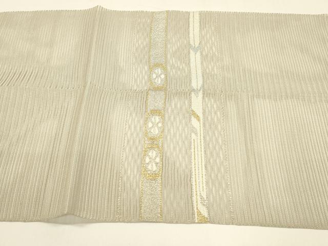 平和屋着物＊夏物 絽綴れ 八寸名古屋帯 抽象文様 金銀糸 正絹 逸品 DAAY8448cm
