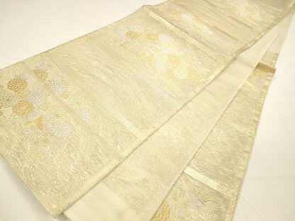 平和屋着物＊夏物 六通柄袋帯 天井蒔絵 金銀糸 正絹 逸品 DAAY8457cm