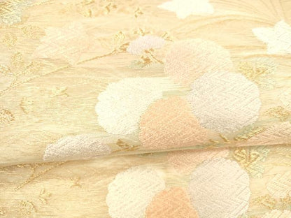 平和屋着物＊夏物 六通柄袋帯 唐織 草花文 金糸 正絹 逸品 DAAY8458cm
