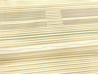 平和屋着物＊夏物 絽綴れ 八寸名古屋帯 横段文 金銀糸 正絹 逸品 DAAY8459cm