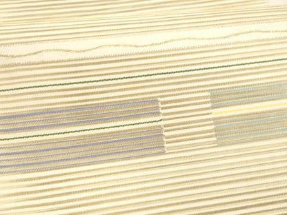 平和屋着物＊夏物 絽綴れ 八寸名古屋帯 横段文 金銀糸 正絹 逸品 DAAY8459cm