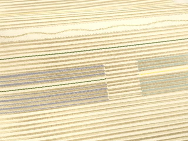 平和屋着物＊夏物 絽綴れ 八寸名古屋帯 横段文 金銀糸 正絹 逸品 DAAY8459cm