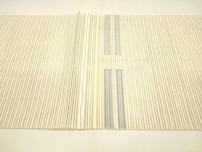 平和屋着物＊夏物 絽綴れ 八寸名古屋帯 横段文 金銀糸 正絹 逸品 DAAY8459cm