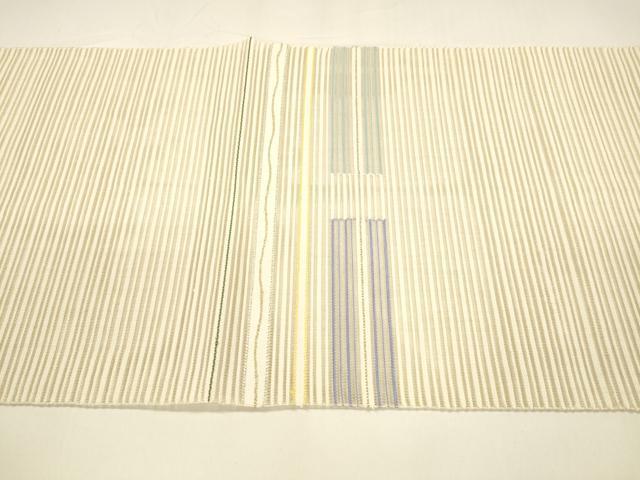 平和屋着物＊夏物 絽綴れ 八寸名古屋帯 横段文 金銀糸 正絹 逸品 DAAY8459cm