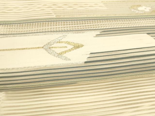 平和屋着物＊夏物 絽綴れ 八寸名古屋帯 抽象文様 金銀糸 正絹 逸品 DAAY8472cm