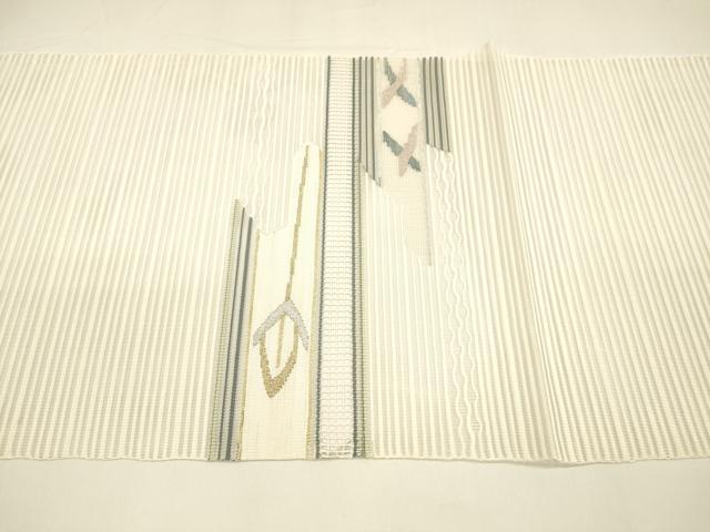 平和屋着物＊夏物 絽綴れ 八寸名古屋帯 抽象文様 金銀糸 正絹 逸品 DAAY8472cm