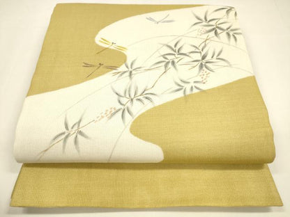 平和屋着物＊夏物 太鼓柄袋帯 手描き 蜻蛉南天文 正絹 逸品 DAAY8474cm