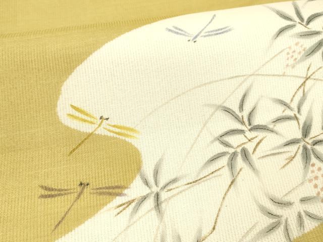 平和屋着物＊夏物 太鼓柄袋帯 手描き 蜻蛉南天文 正絹 逸品 DAAY8474cm