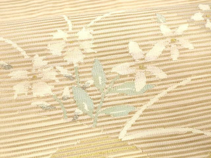 平和屋着物＊夏物 絽綴れ 八寸名古屋帯 草花文 金銀糸 正絹 逸品 DAAY8476cm