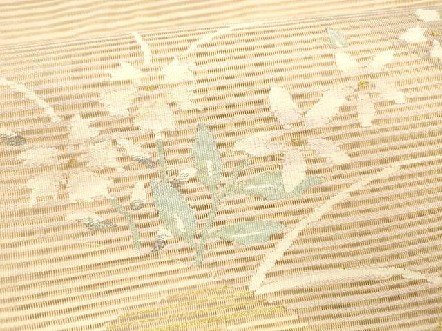 平和屋着物＊夏物 絽綴れ 八寸名古屋帯 草花文 金銀糸 正絹 逸品 DAAY8476cm