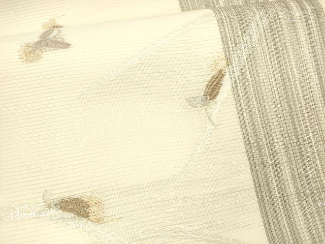平和屋着物＊夏物 六通柄袋帯 唐織 草葉文 蛍 金銀糸 正絹 逸品 DAAY8479cm