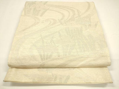 平和屋着物＊夏物 六通柄袋帯 流水杜若 銀糸 正絹 逸品 DAAY8481cm