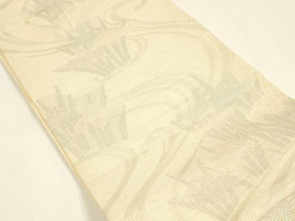 平和屋着物＊夏物 六通柄袋帯 流水杜若 銀糸 正絹 逸品 DAAY8481cm