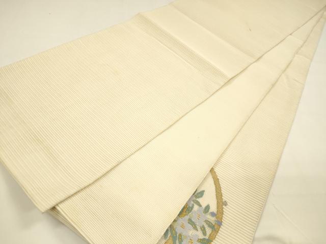 平和屋着物＊夏物 絽綴れ 太鼓柄袋帯 露芝花文 金銀糸 正絹 逸品 DAAY8482cm