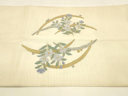 平和屋着物＊夏物 絽綴れ 太鼓柄袋帯 露芝花文 金銀糸 正絹 逸品 DAAY8482cm
