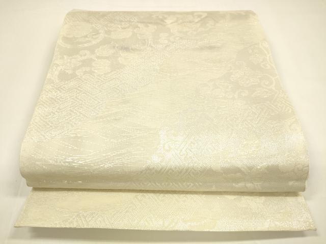 平和屋着物＊夏物 六通柄 本袋帯 花唐草文 銀糸 正絹 逸品 DAAY8484cm