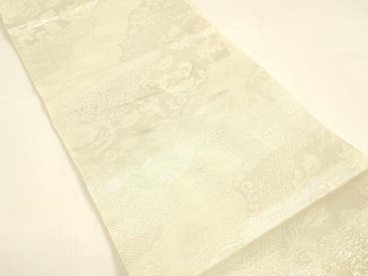 平和屋着物＊夏物 六通柄 本袋帯 花唐草文 銀糸 正絹 逸品 DAAY8484cm