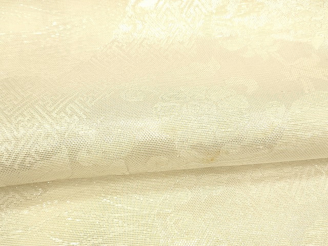 平和屋着物＊夏物 六通柄 本袋帯 花唐草文 銀糸 正絹 逸品 DAAY8484cm